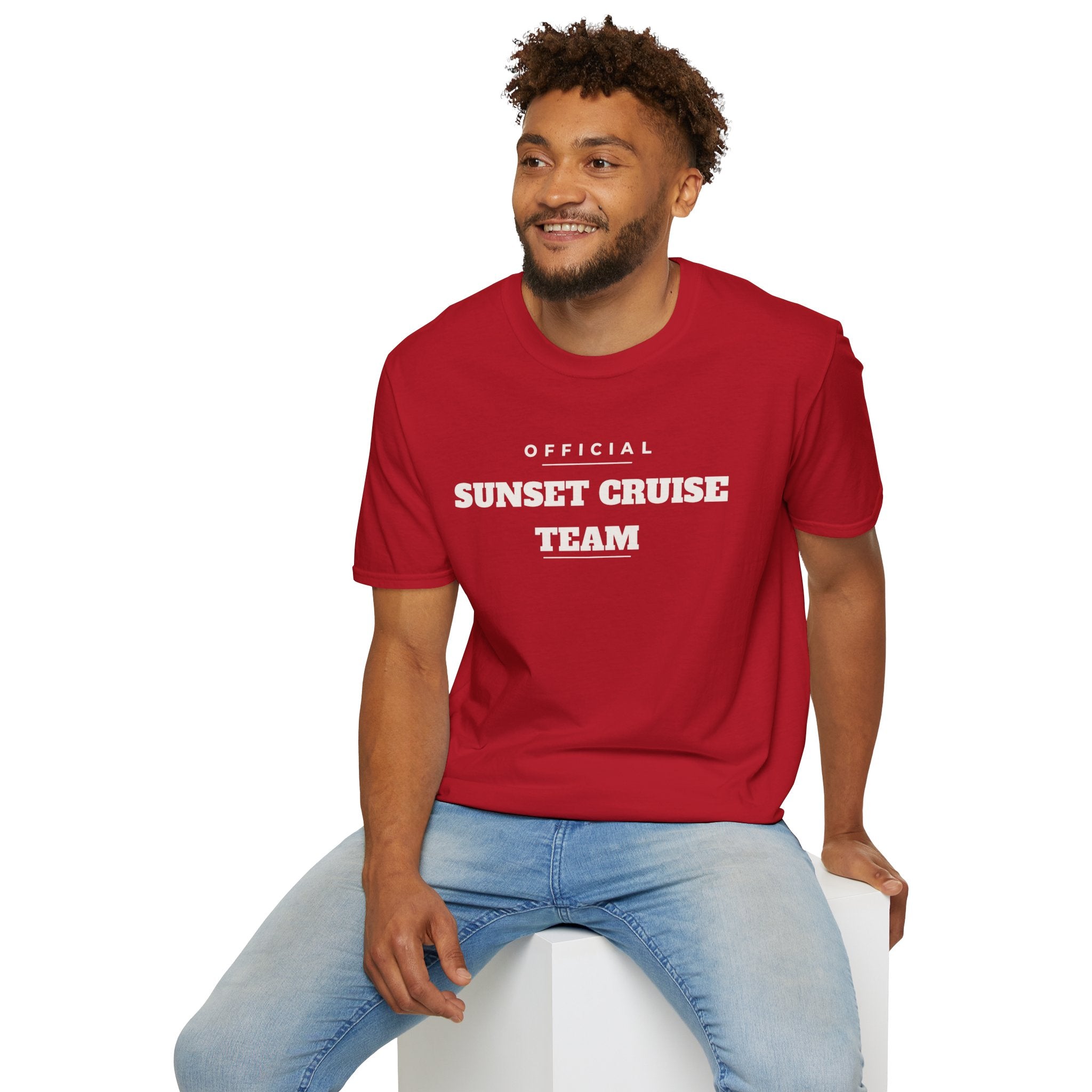 Sunset Cruise Team T-Shirt — 'Official' Crew Tee for Beach, Boat & Vacation