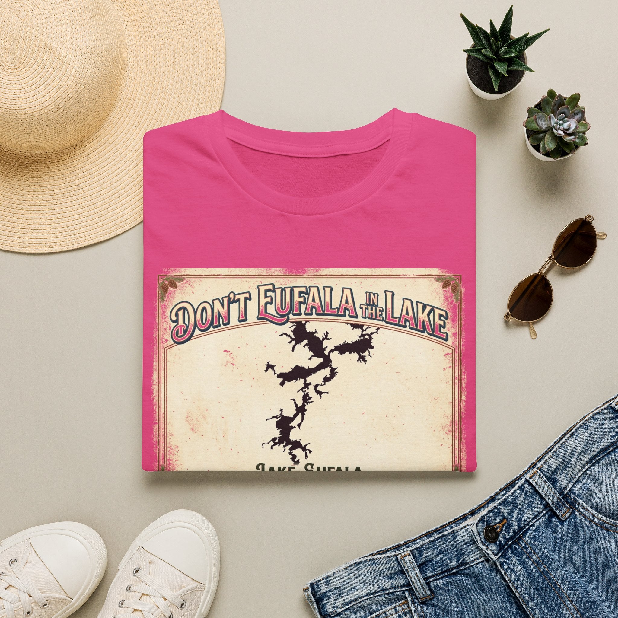 Don’t Eufala in the Lake T-Shirt — Vintage Lake Map Tee