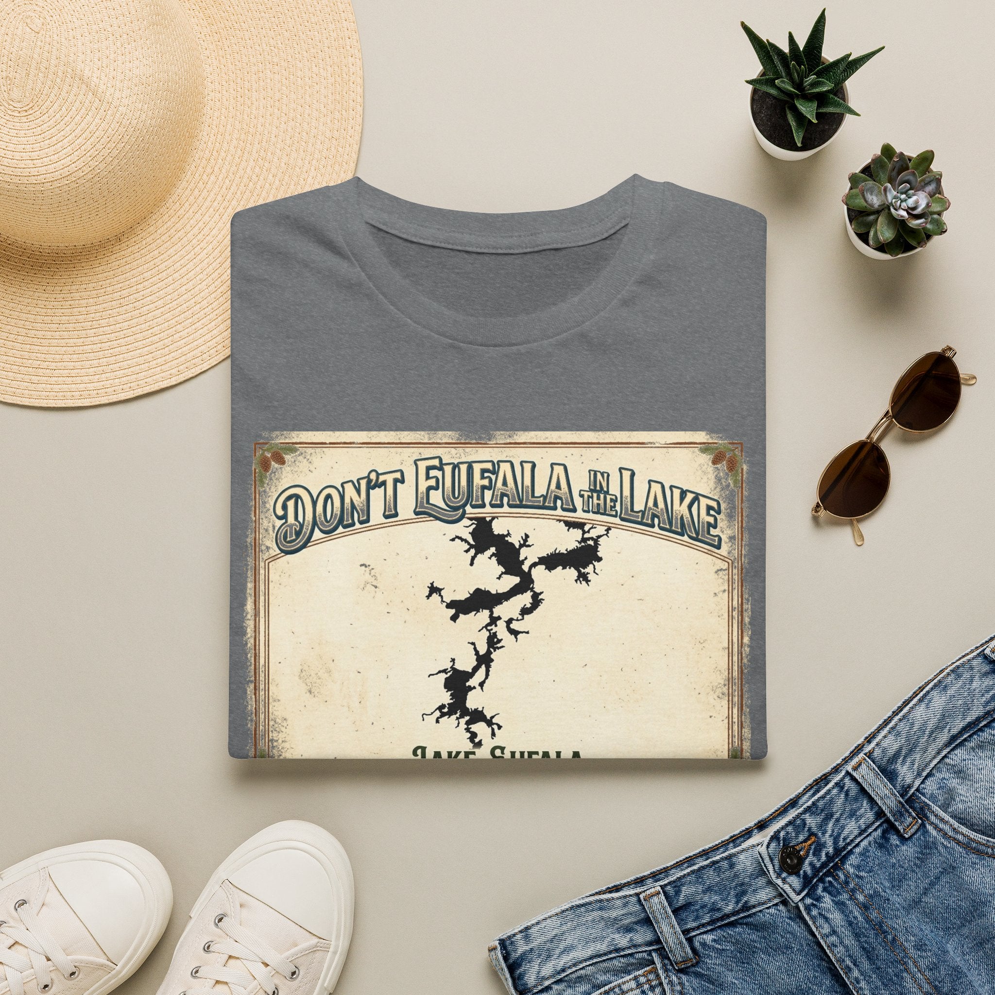Don’t Eufala in the Lake T-Shirt — Vintage Lake Map Tee
