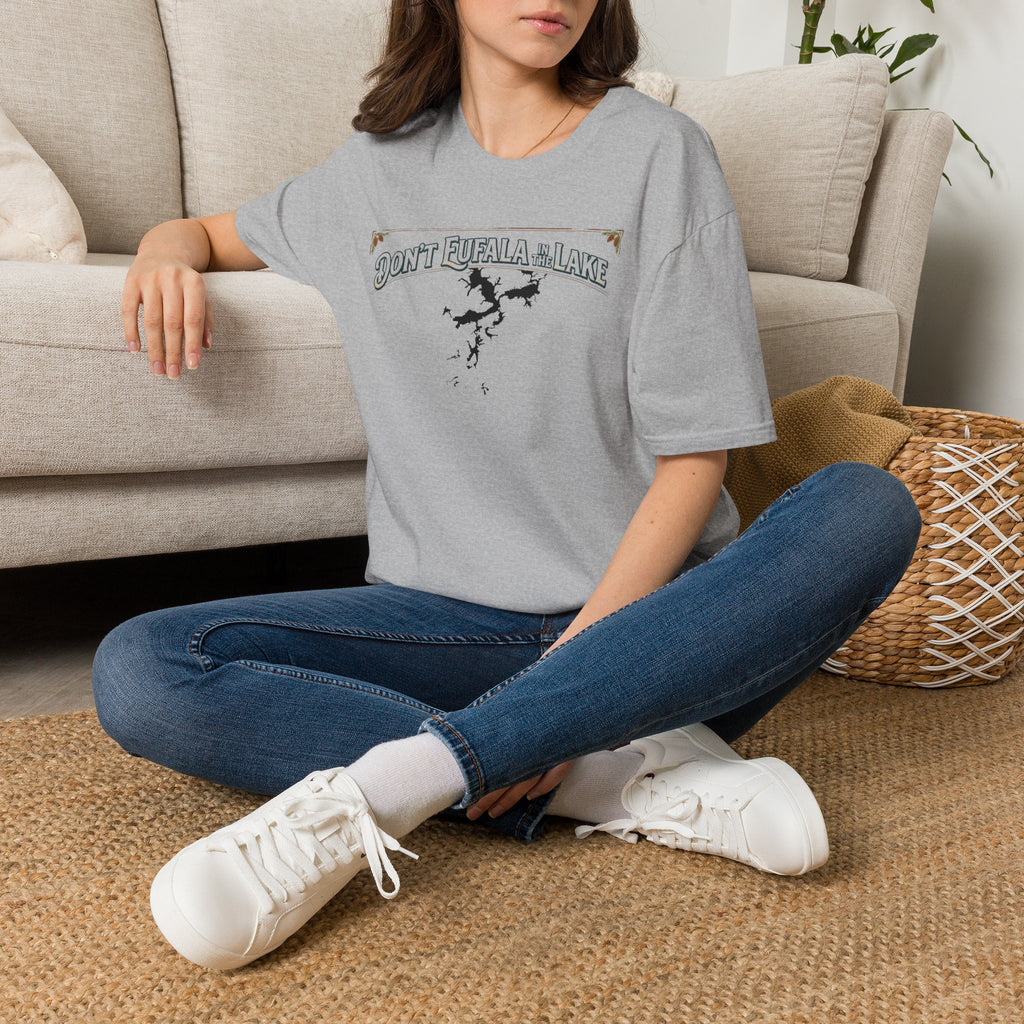 Don't Eufala in the Lake T-Shirt — Funny Eufala Lake Map Tee for Boaters & Locals