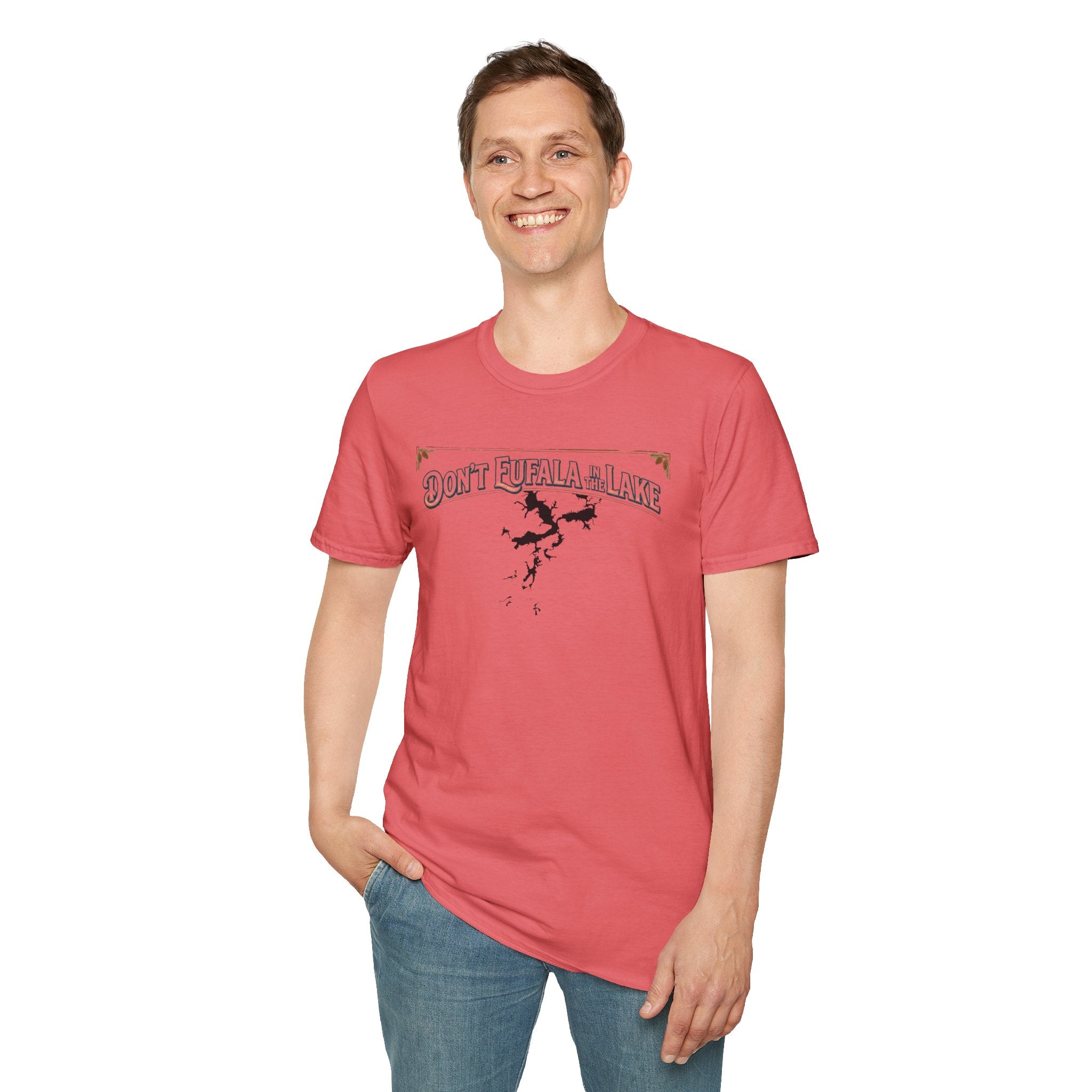 Don't Eufala in the Lake T-Shirt — Funny Eufala Lake Map Tee for Boaters & Locals