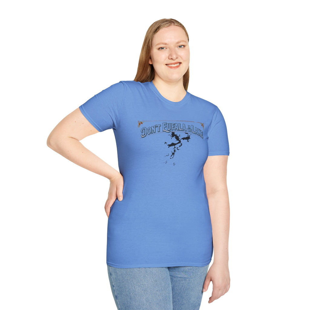 Don't Eufala in the Lake T-Shirt — Funny Eufala Lake Map Tee for Boaters & Locals