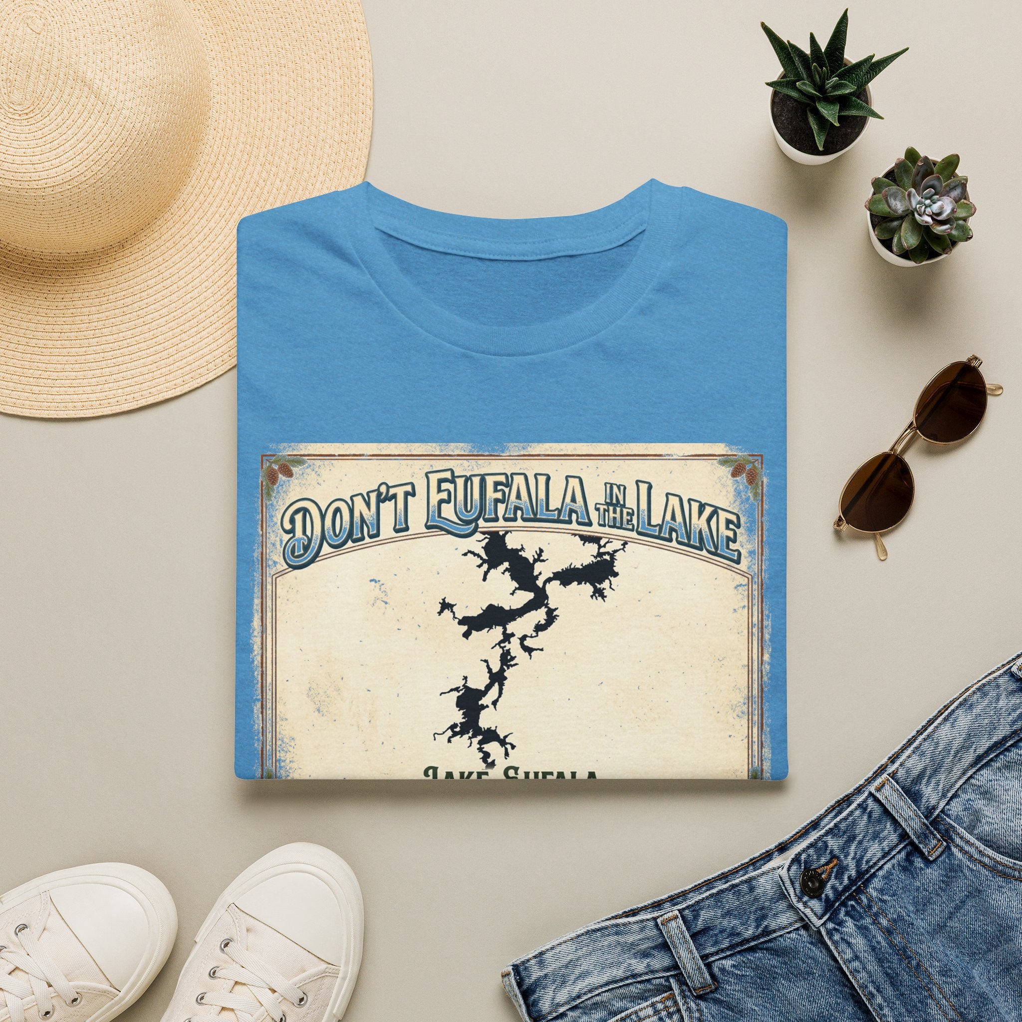 Don’t Eufala in the Lake T-Shirt — Vintage Lake Map Tee