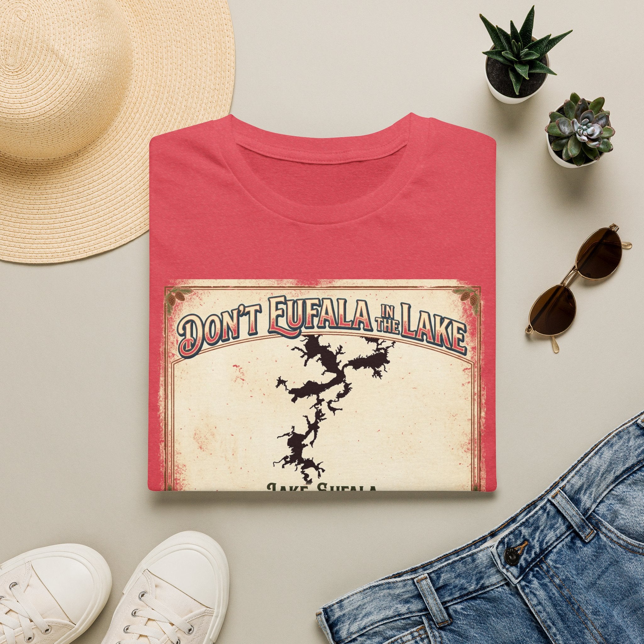 Don’t Eufala in the Lake T-Shirt — Vintage Lake Map Tee
