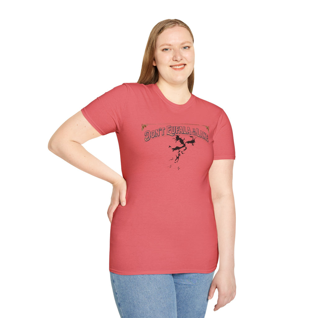 Don't Eufala in the Lake T-Shirt — Funny Eufala Lake Map Tee for Boaters & Locals