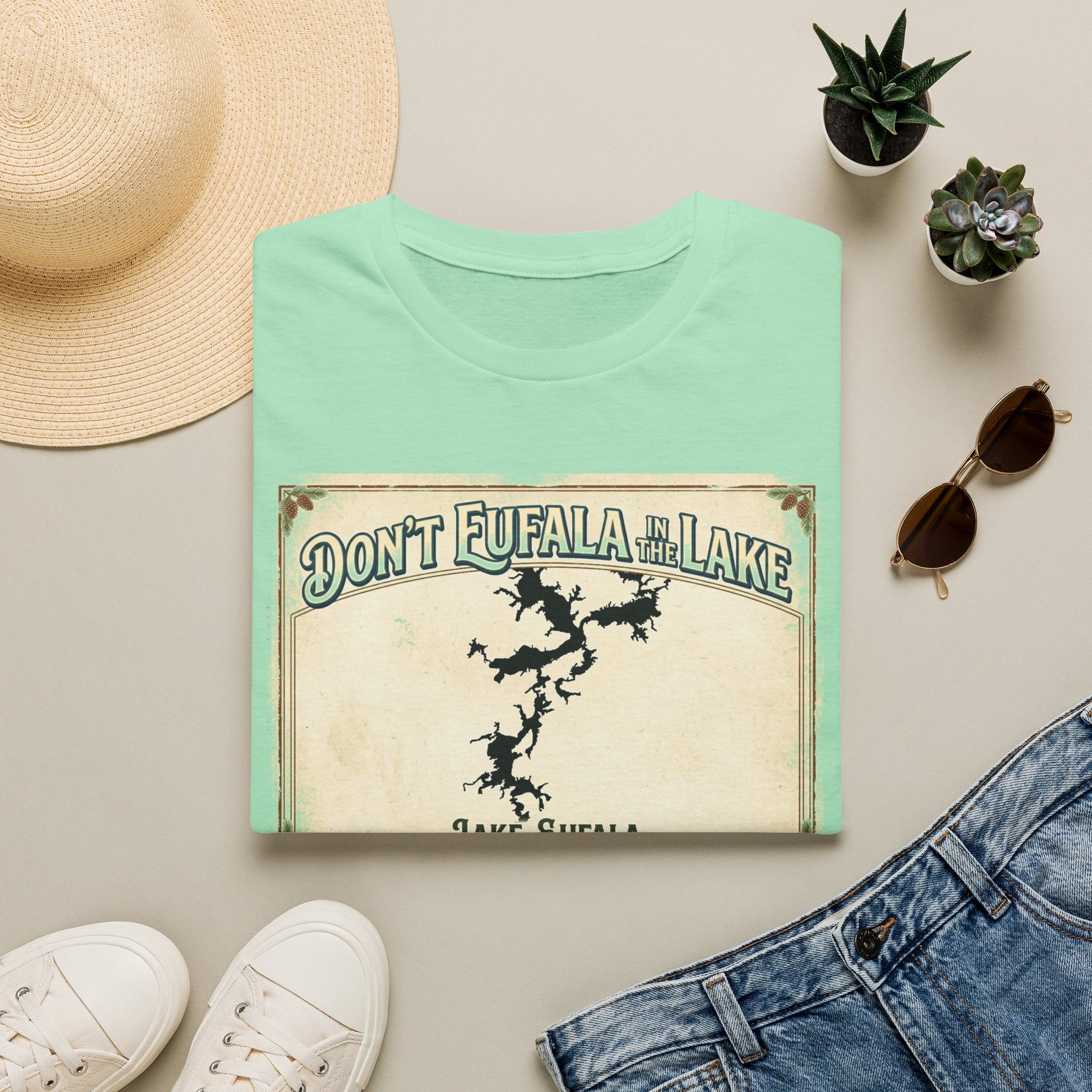 Don’t Eufala in the Lake T-Shirt — Vintage Lake Map Tee