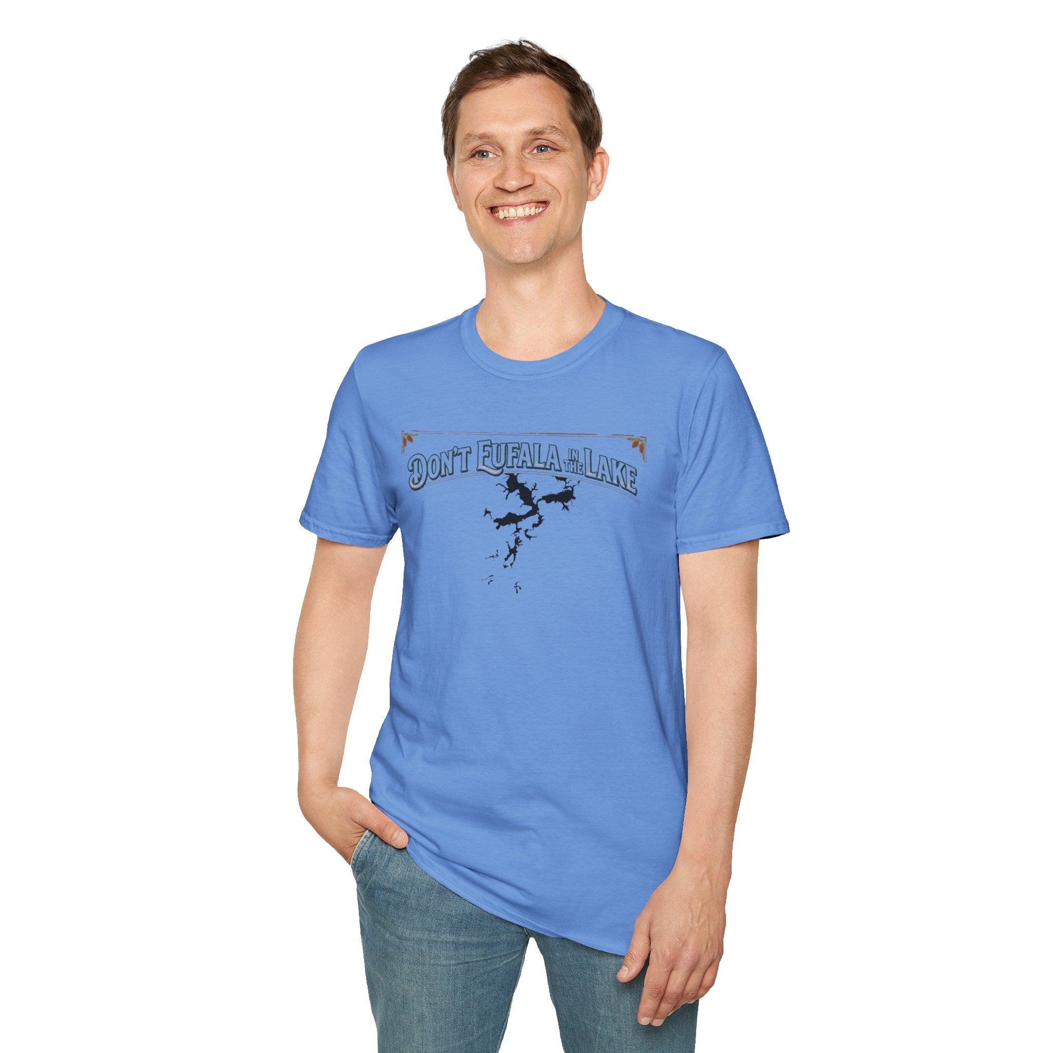 Don't Eufala in the Lake T-Shirt — Funny Eufala Lake Map Tee for Boaters & Locals