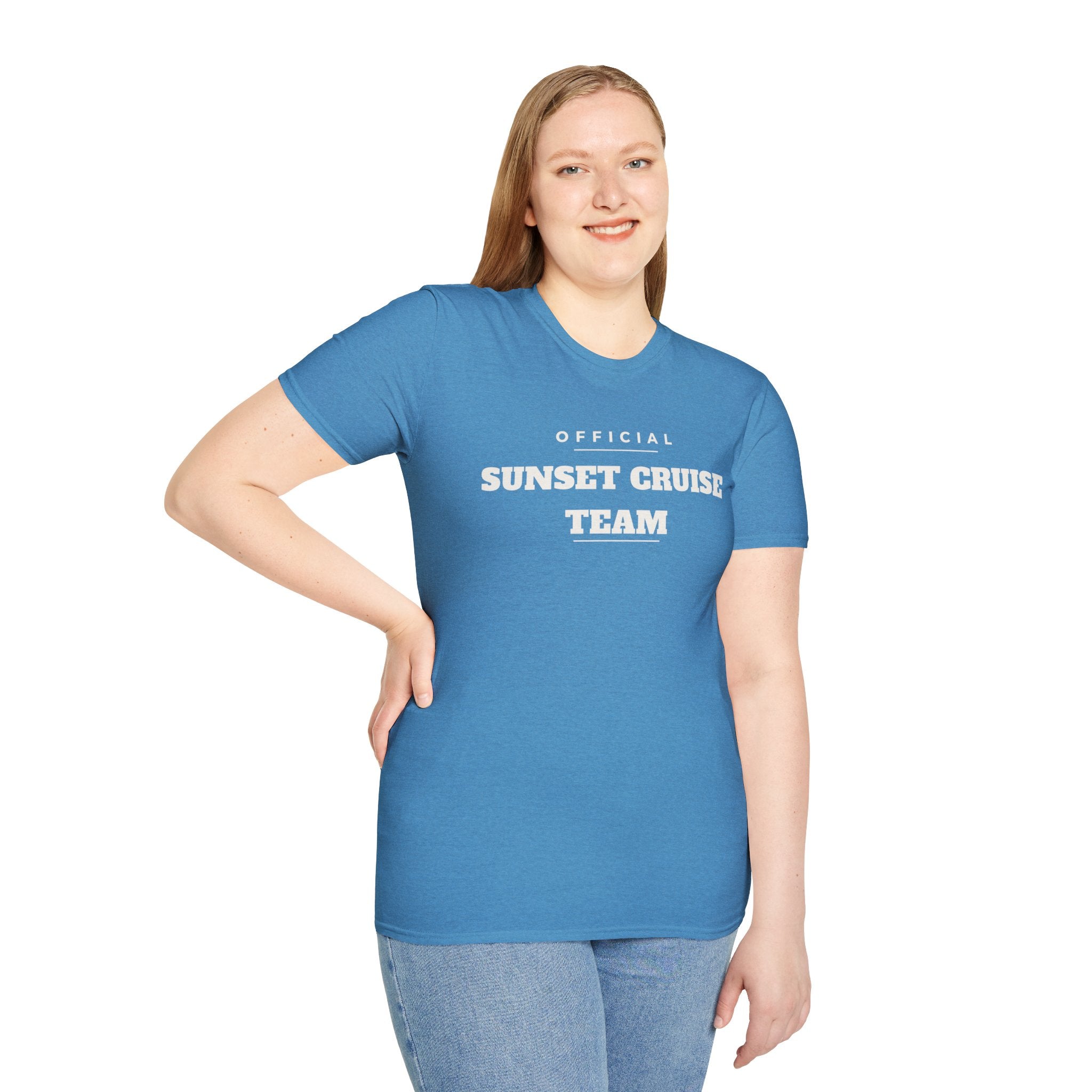 Sunset Cruise Team T-Shirt — 'Official' Crew Tee for Beach, Boat & Vacation