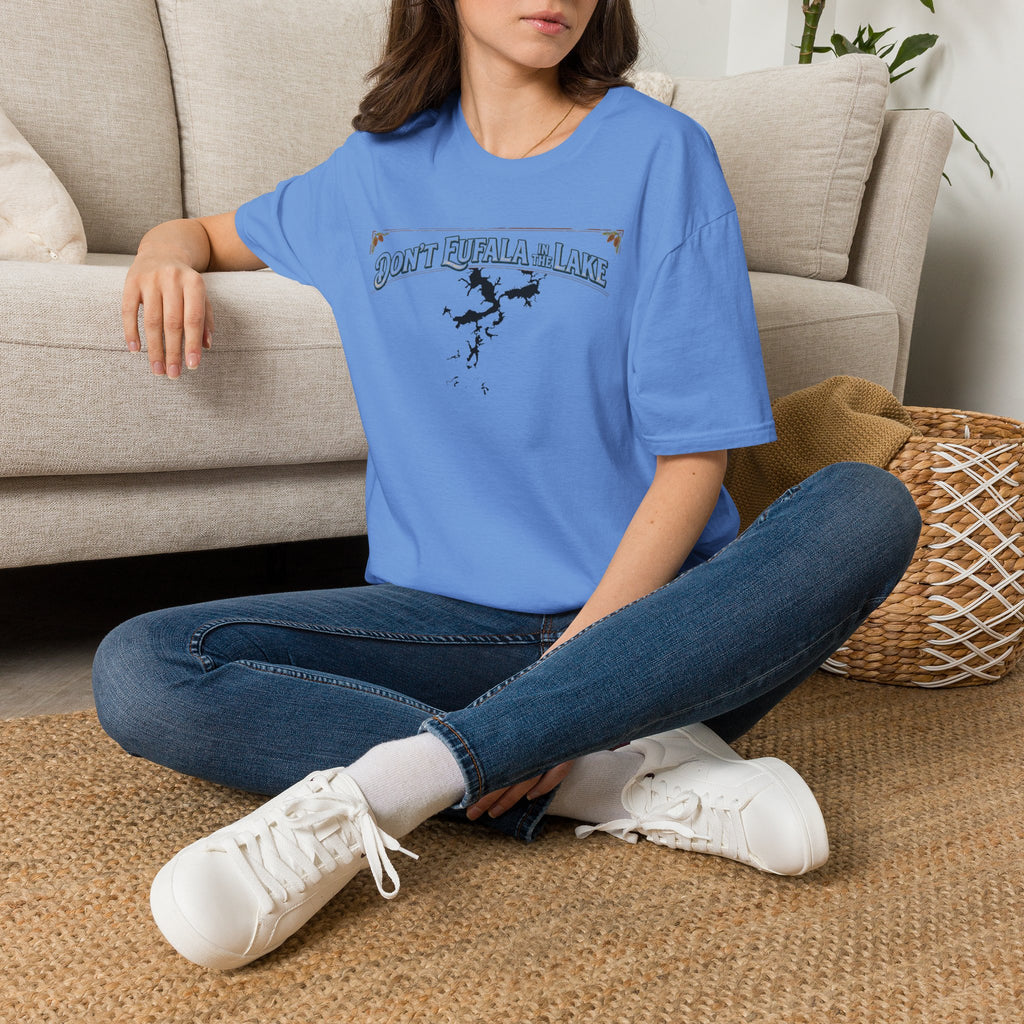 Don't Eufala in the Lake T-Shirt — Funny Eufala Lake Map Tee for Boaters & Locals