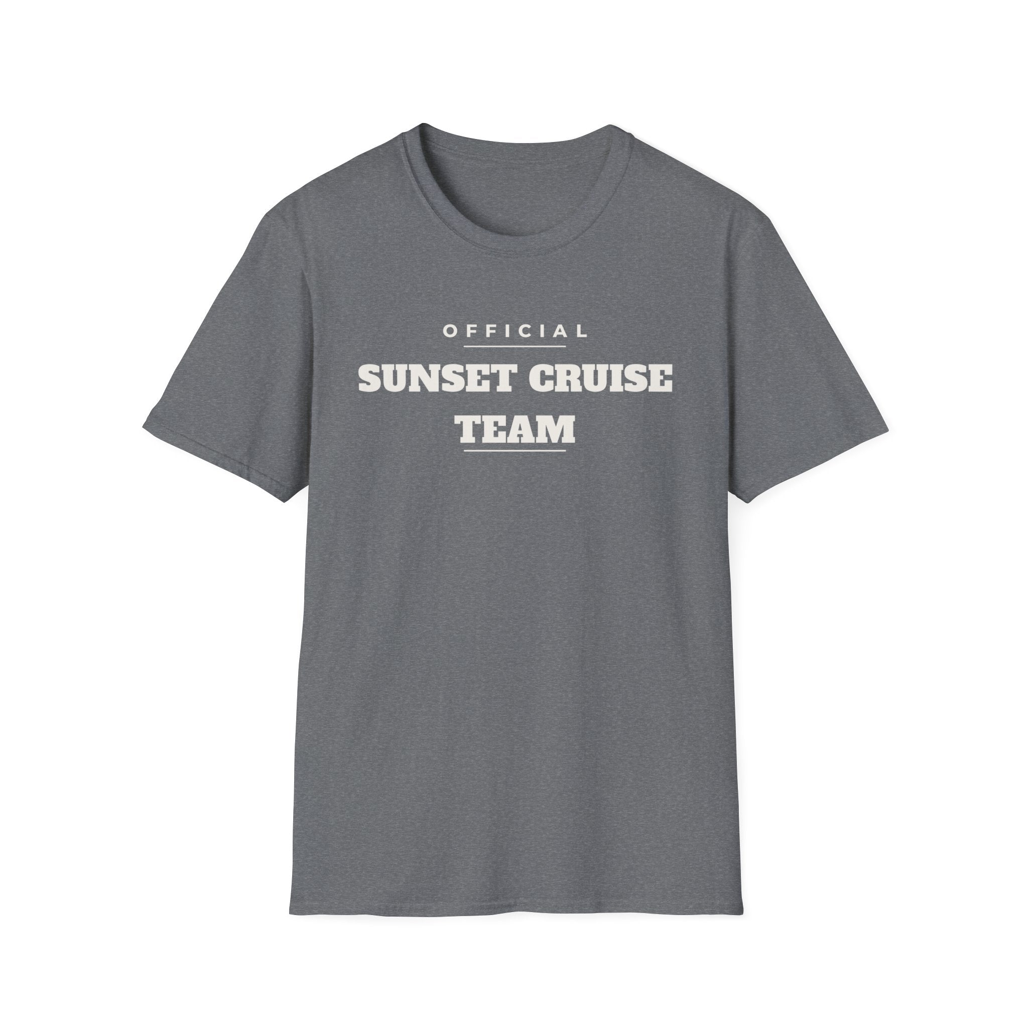 Sunset Cruise Team T-Shirt — 'Official' Crew Tee for Beach, Boat & Vacation