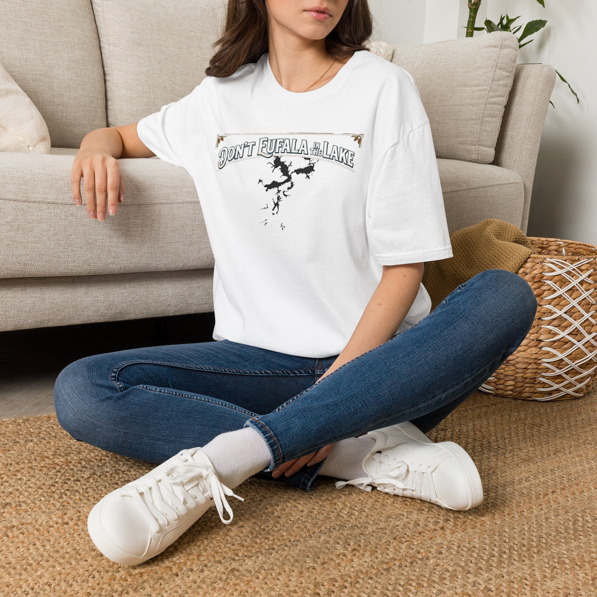 Don't Eufala in the Lake T-Shirt — Funny Eufala Lake Map Tee for Boaters & Locals