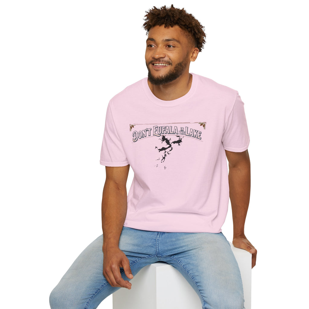 Don't Eufala in the Lake T-Shirt — Funny Eufala Lake Map Tee for Boaters & Locals