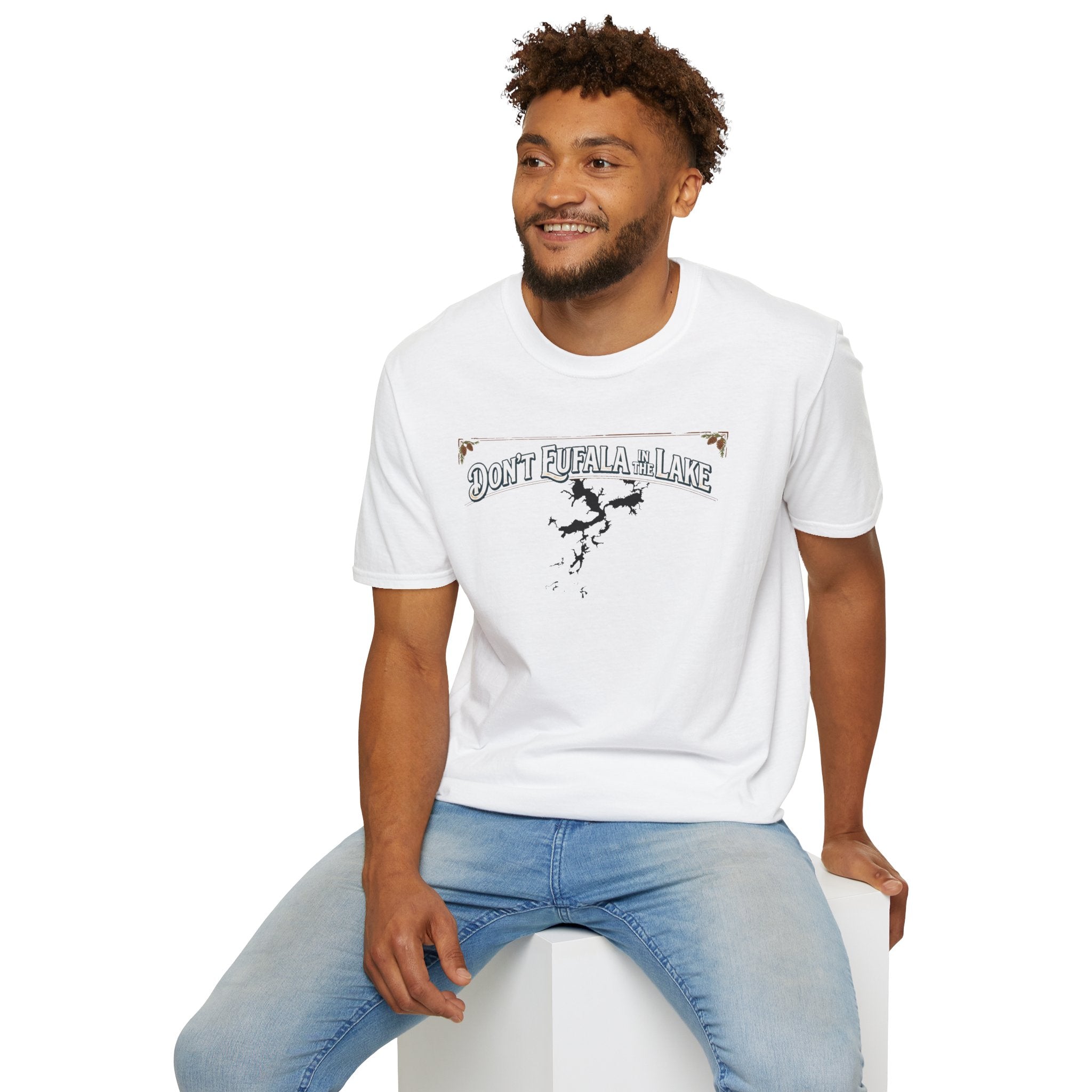 Don't Eufala in the Lake T-Shirt — Funny Eufala Lake Map Tee for Boaters & Locals