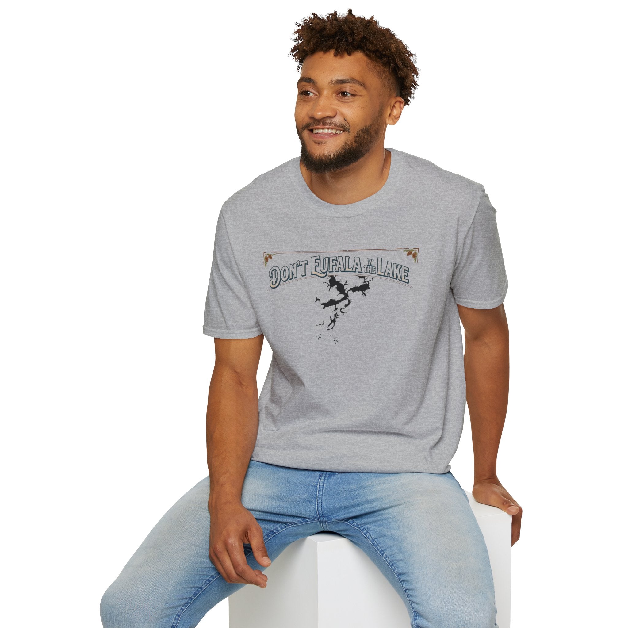 Don't Eufala in the Lake T-Shirt — Funny Eufala Lake Map Tee for Boaters & Locals