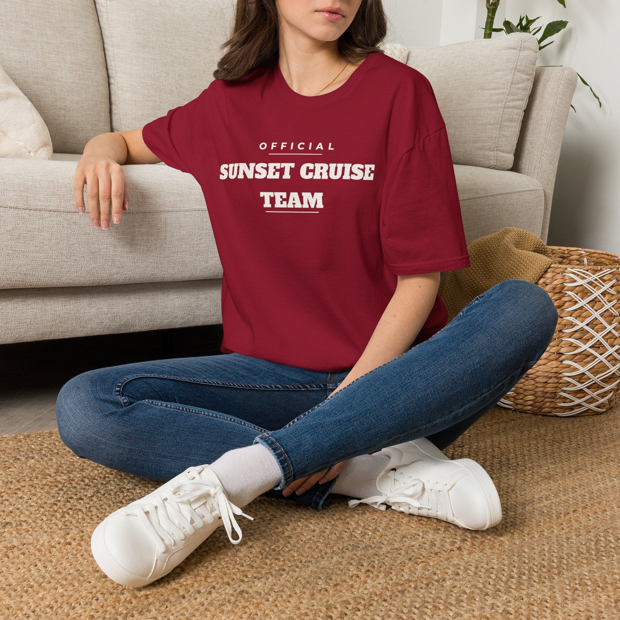 Sunset Cruise Team T-Shirt — 'Official' Crew Tee for Beach, Boat & Vacation