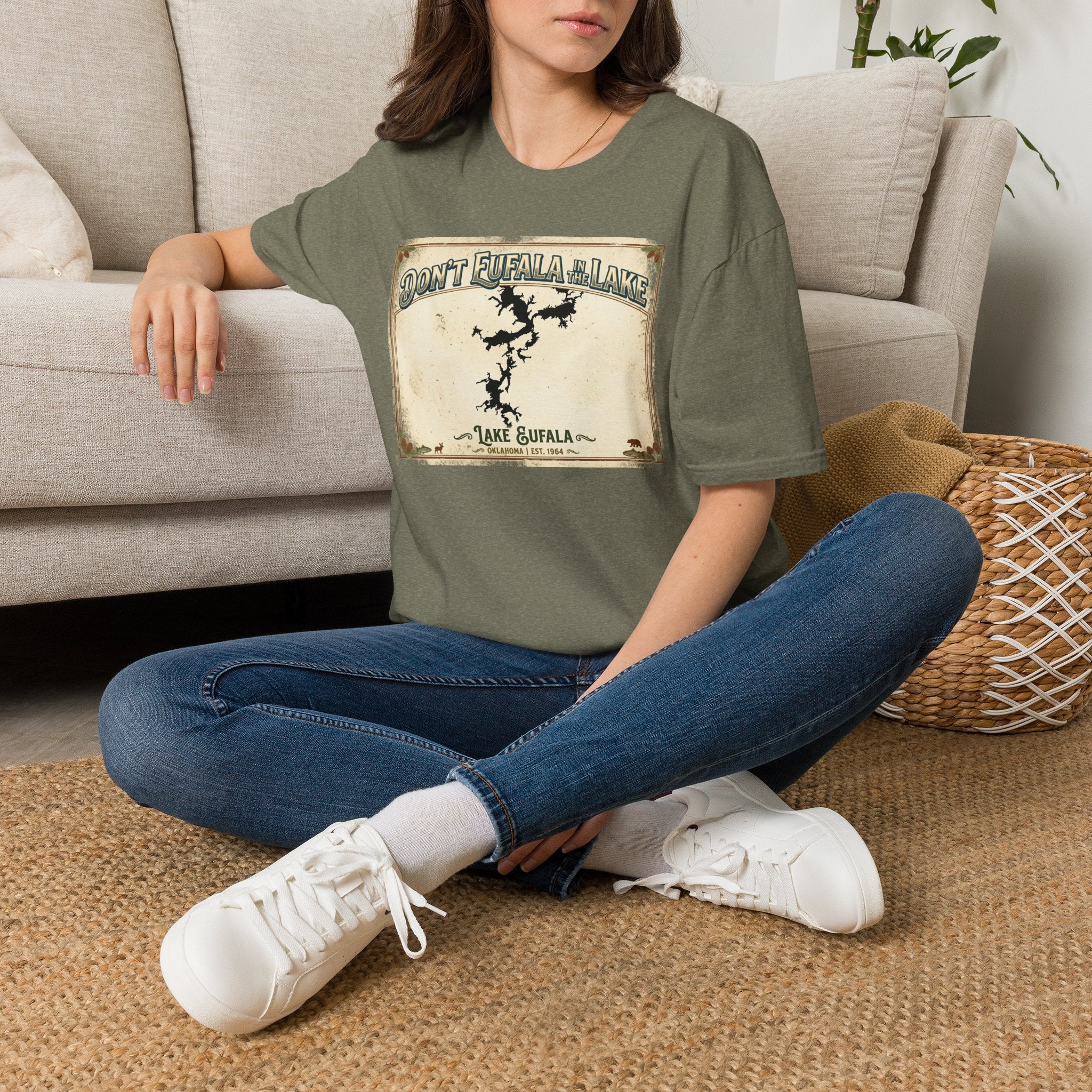 Don’t Eufala in the Lake T-Shirt — Vintage Lake Map Tee