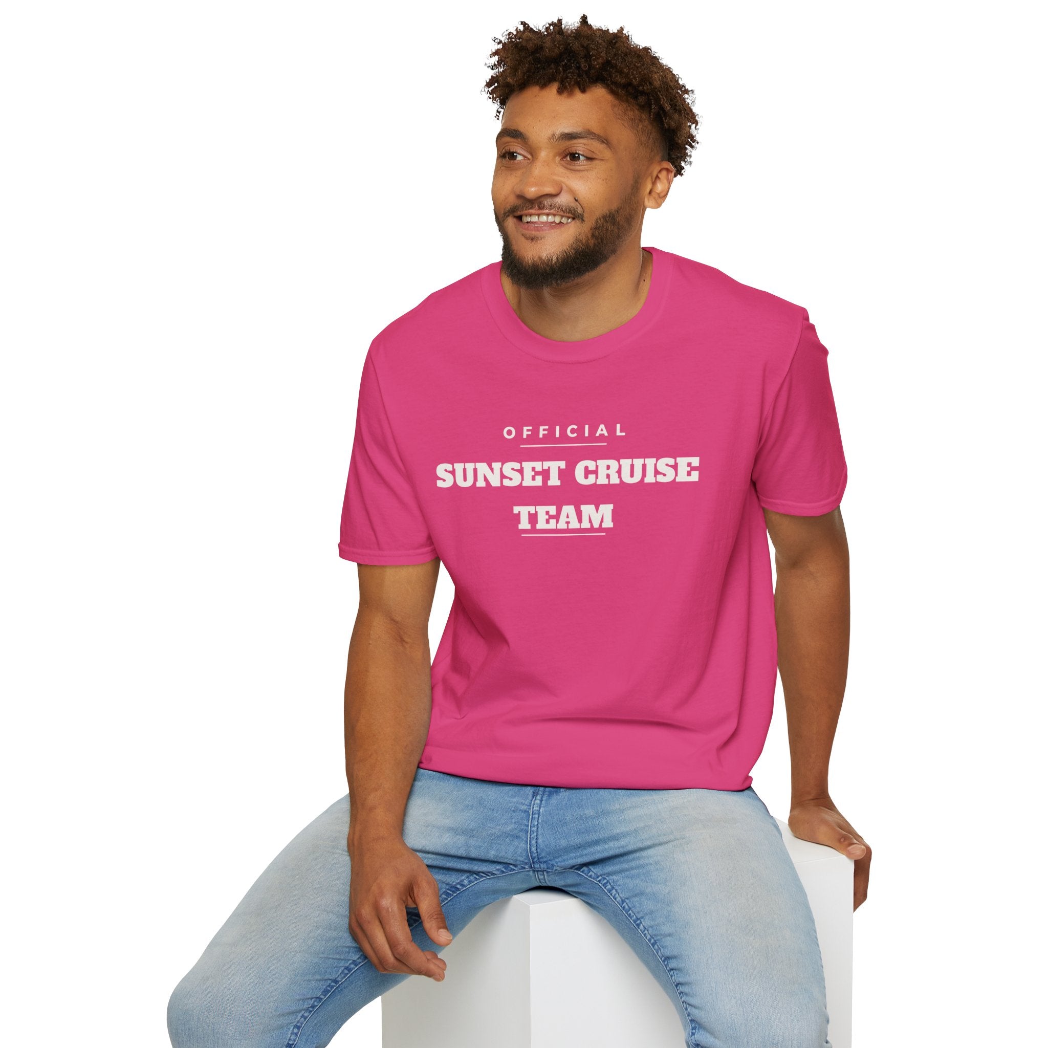 Sunset Cruise Team T-Shirt — 'Official' Crew Tee for Beach, Boat & Vacation