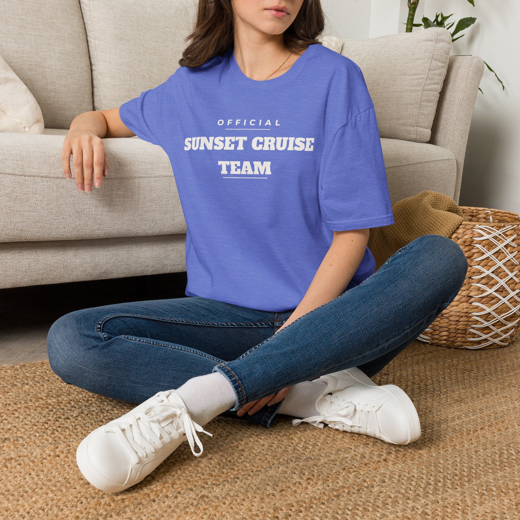 Sunset Cruise Team T-Shirt — 'Official' Crew Tee for Beach, Boat & Vacation