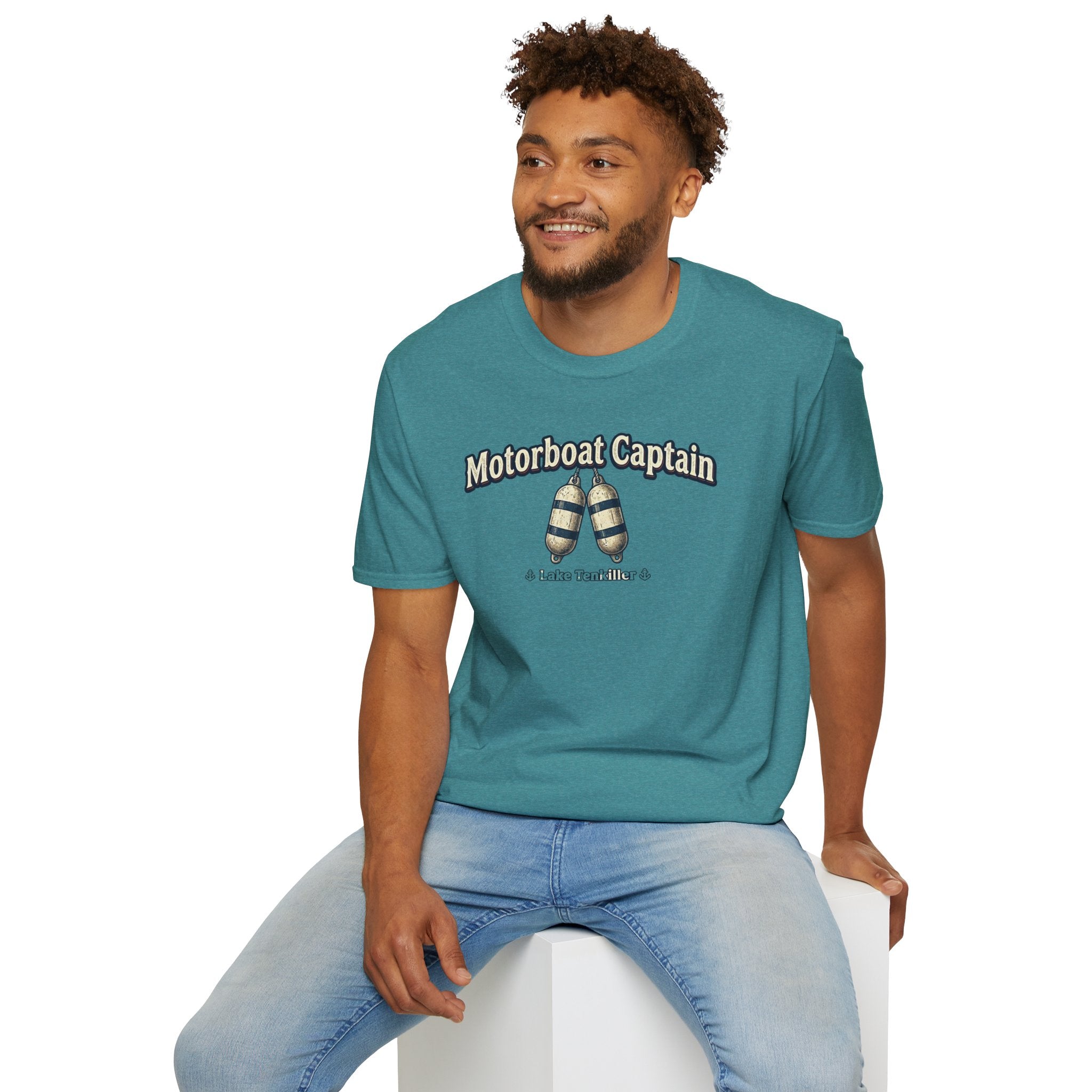 Motorboat Captain T‑Shirt – Lake Life Nautical Tee with Buoy Design