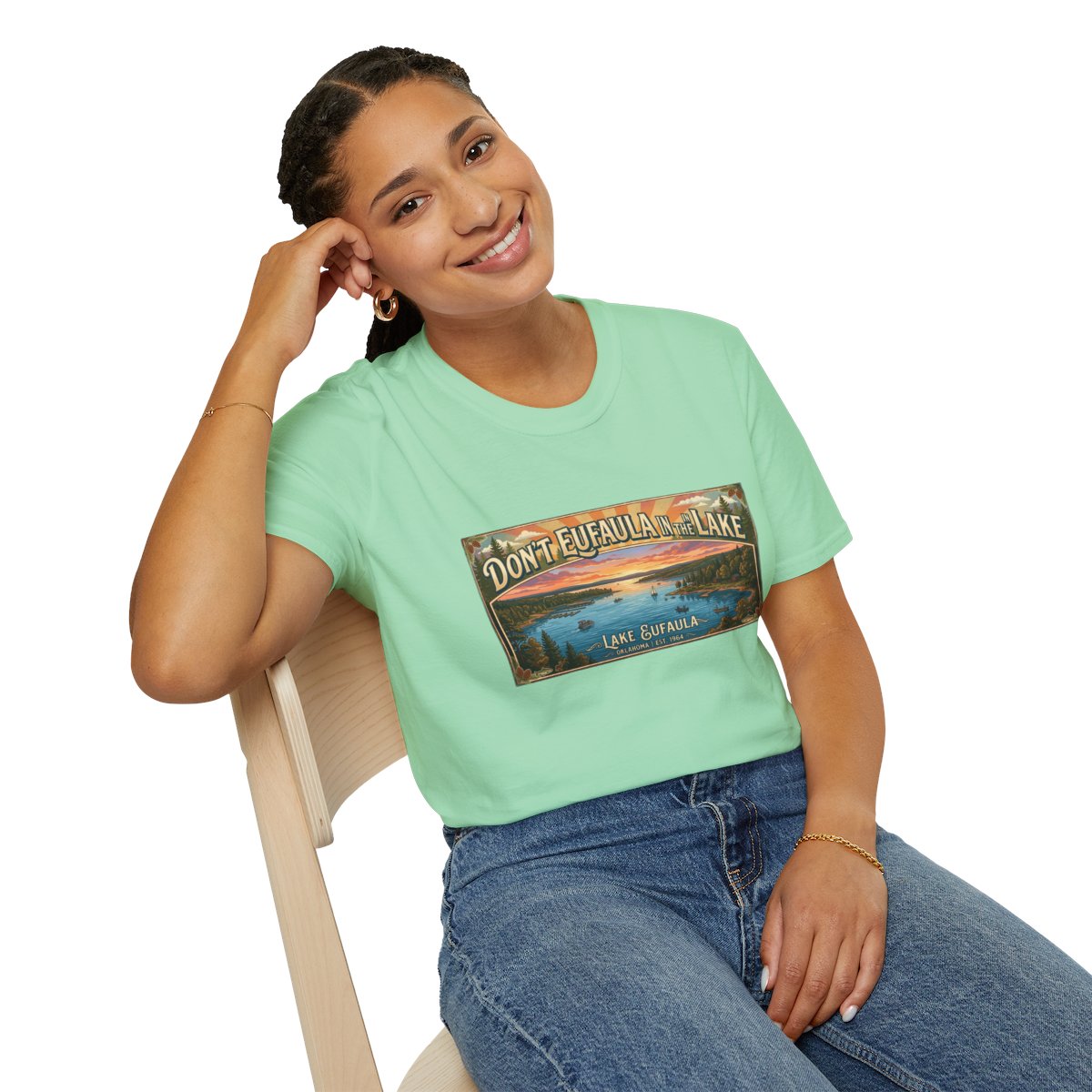 Don't Eufaula in the Lake T-Shirt — Funny Eufaula Lake Map Tee for Boaters & Locals