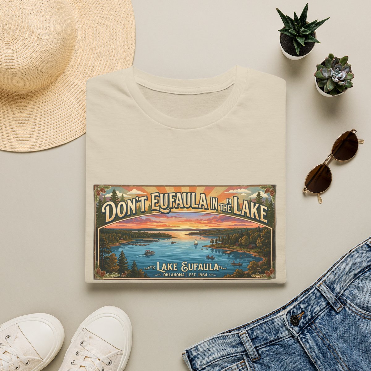 Don't Eufaula in the Lake T-Shirt — Funny Eufaula Lake Map Tee for Boaters & Locals