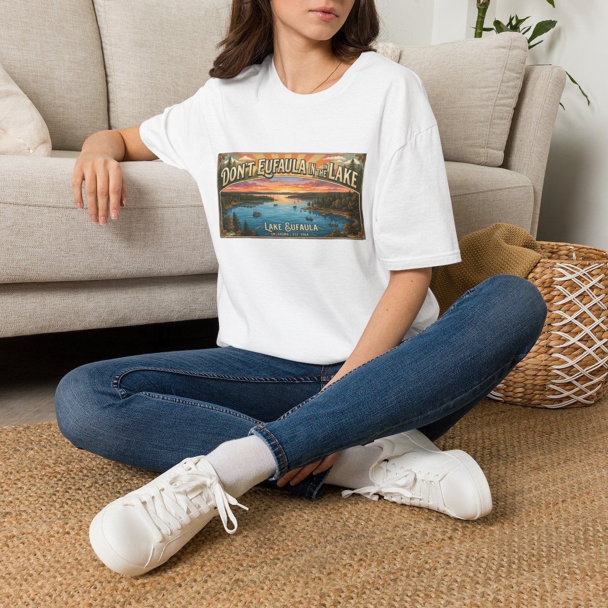 Don't Eufaula in the Lake T-Shirt — Funny Eufaula Lake Map Tee for Boaters & Locals