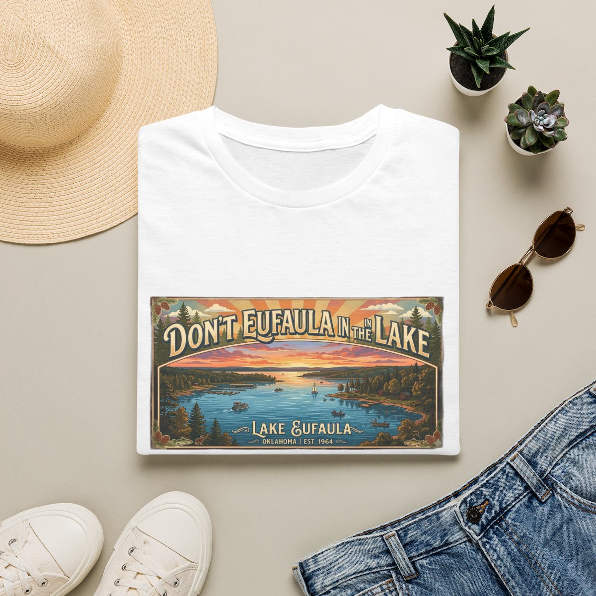 Don't Eufaula in the Lake T-Shirt — Funny Eufaula Lake Map Tee for Boaters & Locals