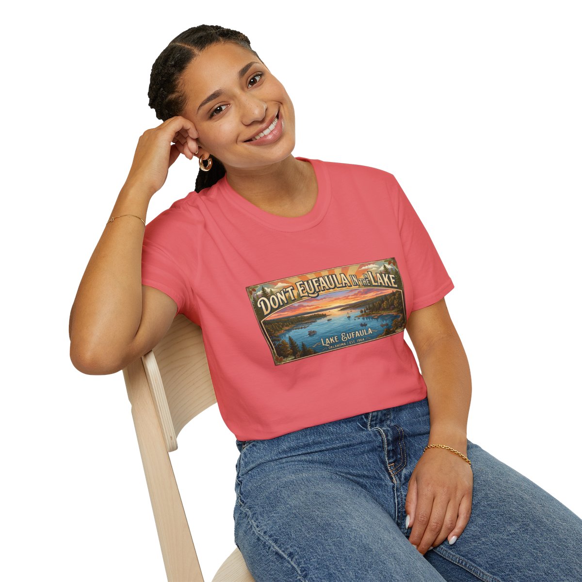Don't Eufaula in the Lake T-Shirt — Funny Eufaula Lake Map Tee for Boaters & Locals