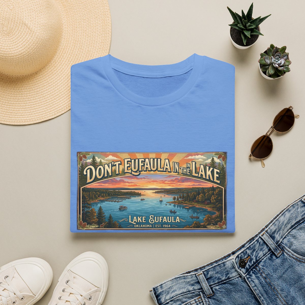 Don't Eufaula in the Lake T-Shirt — Funny Eufaula Lake Map Tee for Boaters & Locals