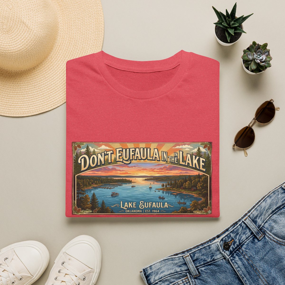 Don't Eufaula in the Lake T-Shirt — Funny Eufaula Lake Map Tee for Boaters & Locals