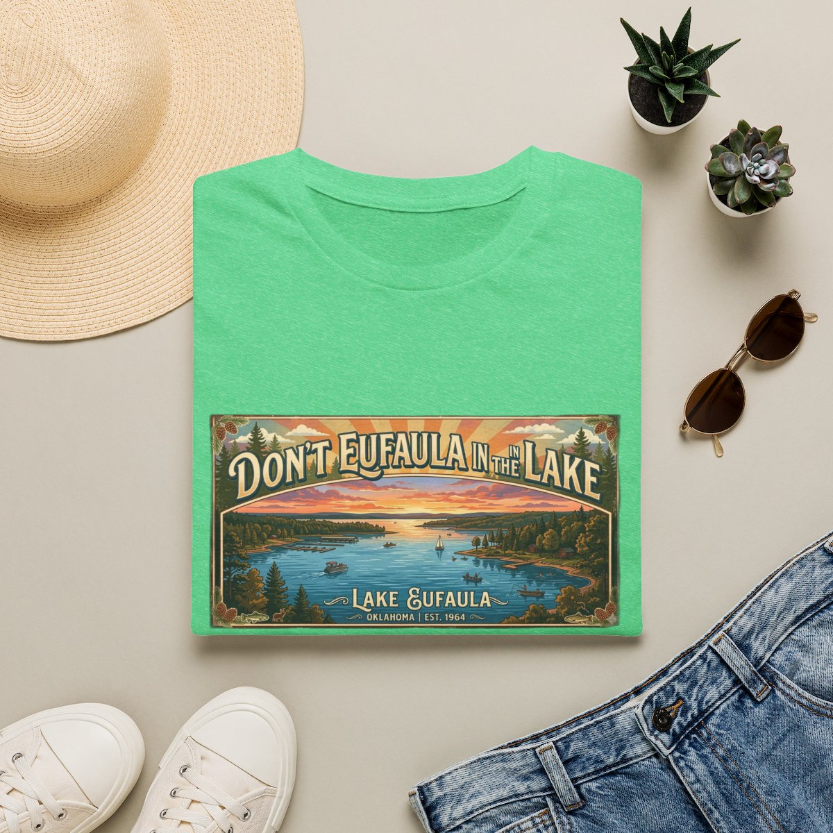 Don't Eufaula in the Lake T-Shirt — Funny Eufaula Lake Map Tee for Boaters & Locals