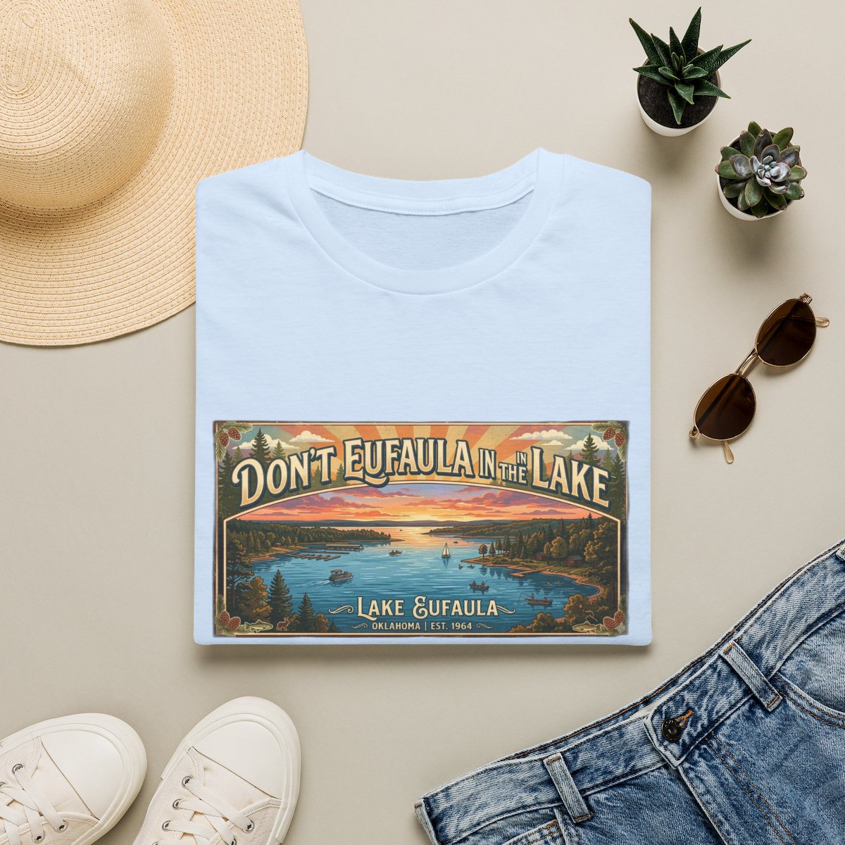 Don't Eufaula in the Lake T-Shirt — Funny Eufaula Lake Map Tee for Boaters & Locals