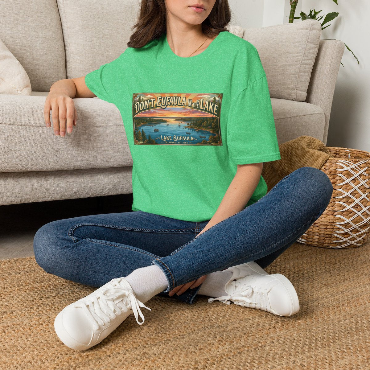 Don't Eufaula in the Lake T-Shirt — Funny Eufaula Lake Map Tee for Boaters & Locals