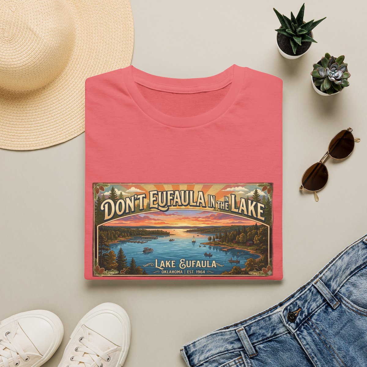 Don't Eufaula in the Lake T-Shirt — Funny Eufaula Lake Map Tee for Boaters & Locals